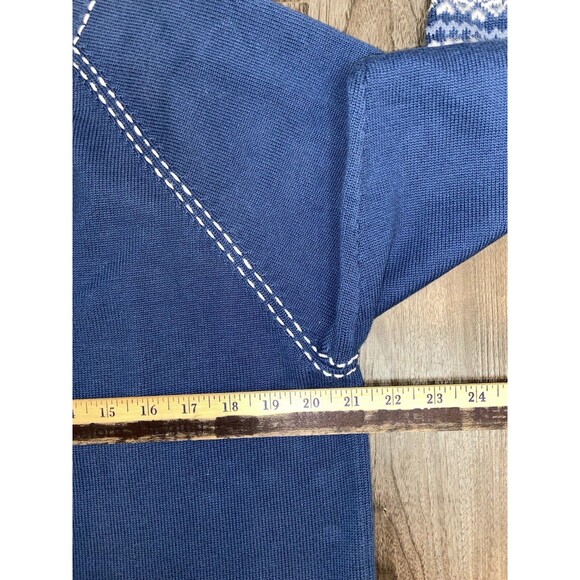 LizWear petite sweater Smoky Blue Size S Long sleeve Fairisle pattern - Picture 6 of 10